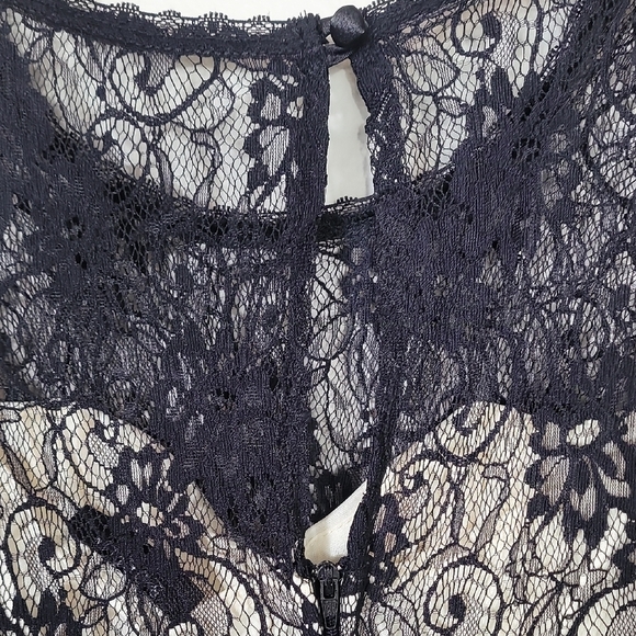 Y2K B Darlin Lace Fit & Flare Dress Size XS/S/0/2 Black Padded Cocktail - Picture 9 of 13